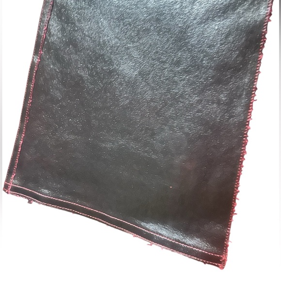 Tandem Leather Pant Brown & Ruby Red Stitching | Boutique Women’s Size 40 = US 4 - Picture 8 of 14